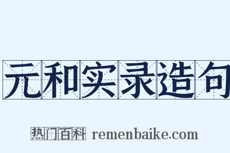 元和实录造句是什么意思的图片